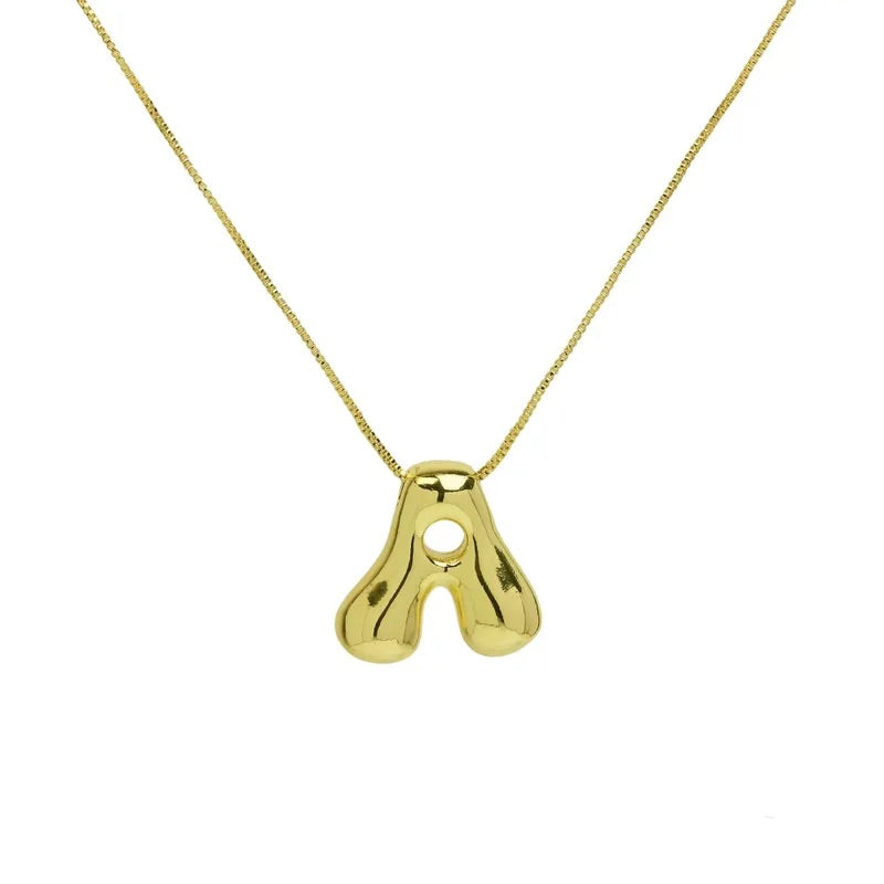 Bubble Initial Necklace - GOLD