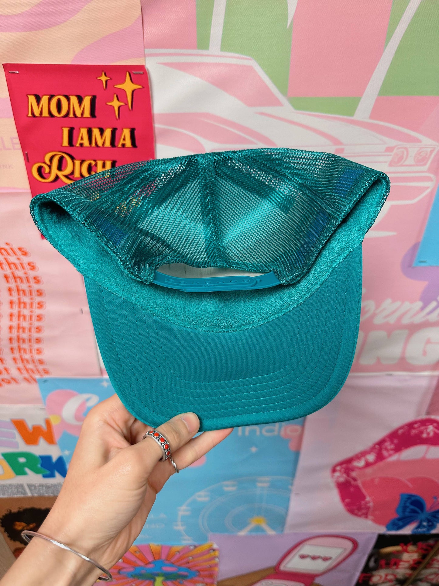 Turquoise Tequila Please Embroidery Trucker Hat