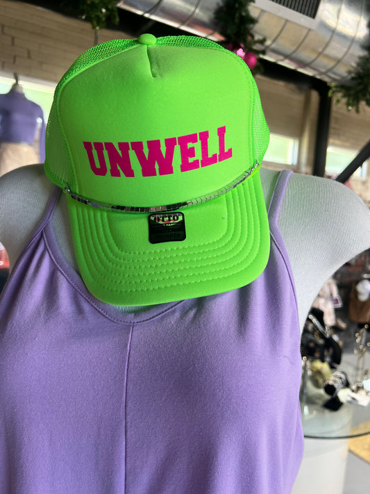 Neon Green/Pink UNWELL Trucker Hat