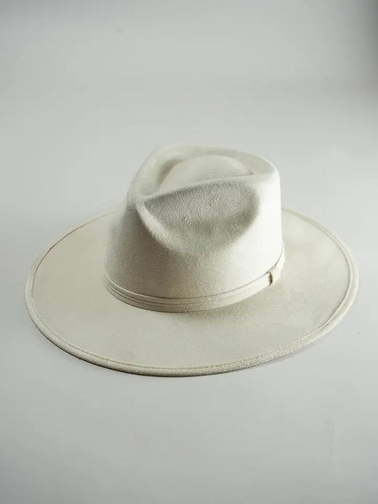 Ivory Vegan Suede Rancher Hat