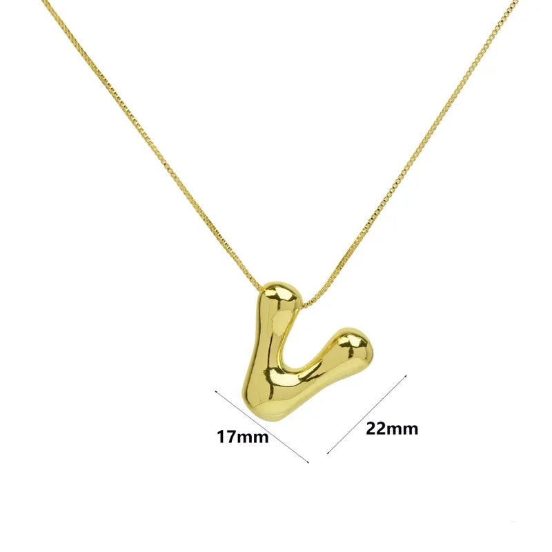 Bubble Initial Necklace - GOLD