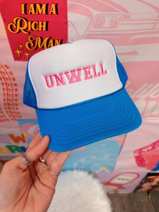 UNWELL Trendy blue Spring/Sumer Trucker Hats-Embroidery